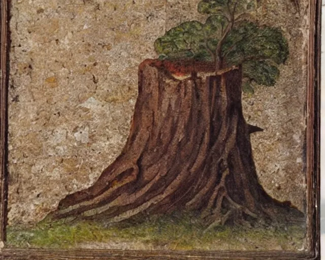 tree stump painting