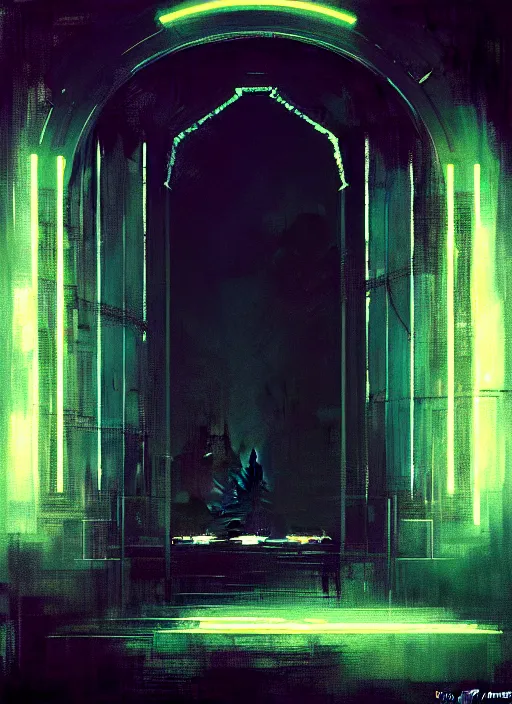 Prompt: portal to another dimension, neon, rule of thirds, intricate, spotlight, by greg rutkowski, by jeremy mann, digital painting