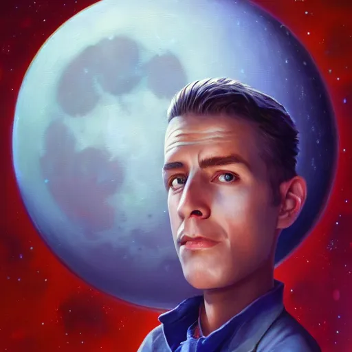 Image similar to the moon man, ultradetailed, artstation, oil Painting, ultradetailed, artstation, movie poster