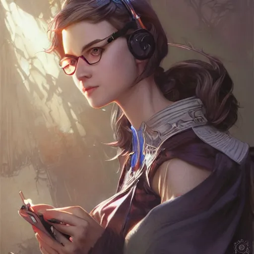 Prompt: an IT Cat who is a nerd, surrounded by Computers, D&D, fantasy, intricate, cinematic lighting, highly detailed, digital painting, artstation, concept art, smooth, sharp focus, illustration, art by Artgerm and Greg Rutkowski and Alphonse Mucha