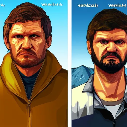 Prompt: Ted kaczynski in GTA V, Cover art by Stephen Bliss, boxart, loading screen