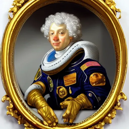 Image similar to rococo baroque portrait astronaut