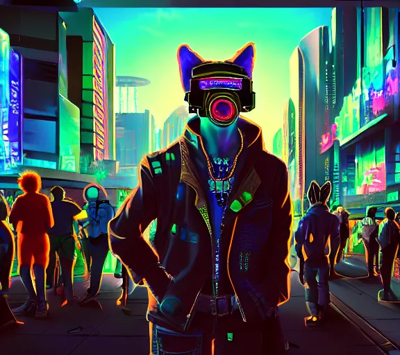 Image similar to high - resolution photograph from a cyberpunk era furry fandom convention ( midwest furfest 2 0 4 7 ), taking place after the genetic revolution and quantum singularity. photorealistic.