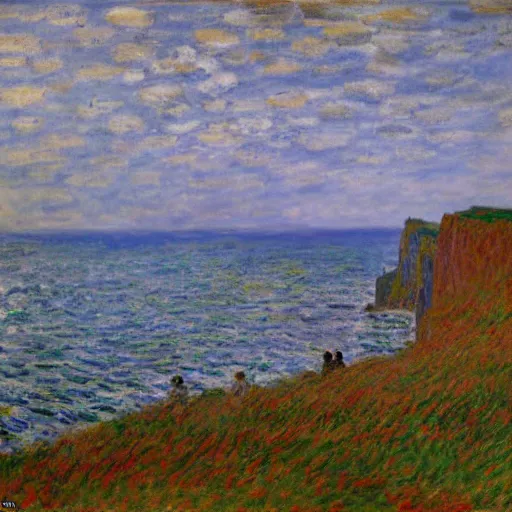 Image similar to the giants causeway painted by claude monet