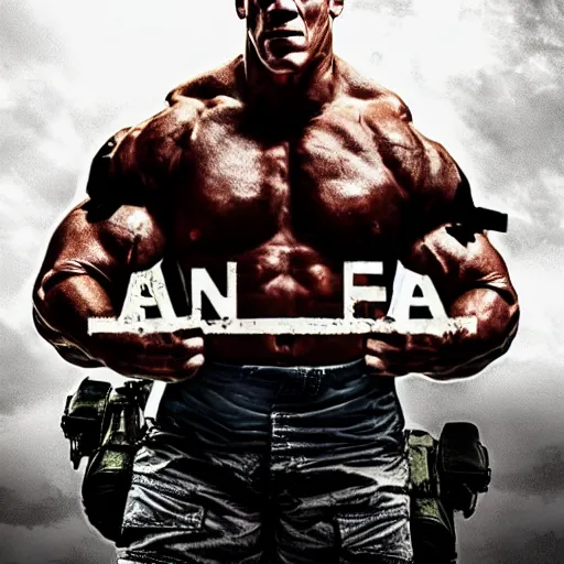 Prompt: John Cena as an action movie poster