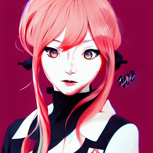 Image similar to Ann Takamaki from Persona 5, anime, elegant, 2d, ultra highly detailed, digital painting, smooth, sharp focus, artstation, portrait art by Ilya Kuvshinov