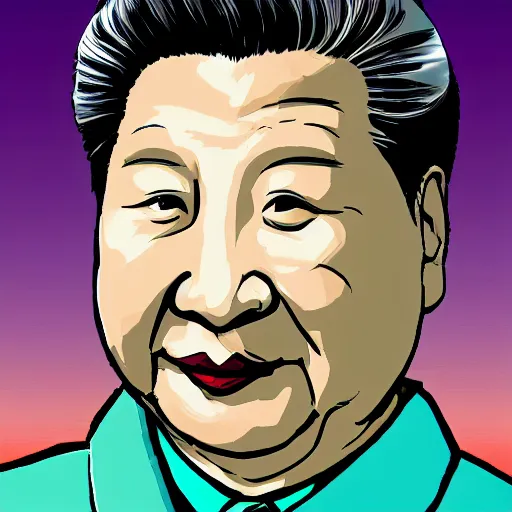 Prompt: cell shading high xi jinping