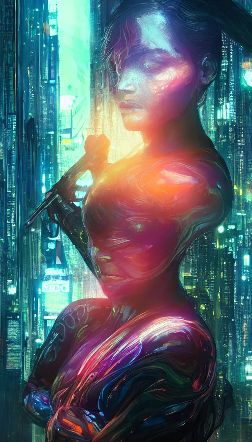 Image similar to altered carbon, neon, fibonacci, sweat drops, insane, intricate, highly detailed, digital painting, artstation, concept art, smooth, sharp focus, illustration, Unreal Engine 5, 8K, art by artgerm and greg rutkowski and alphonse mucha