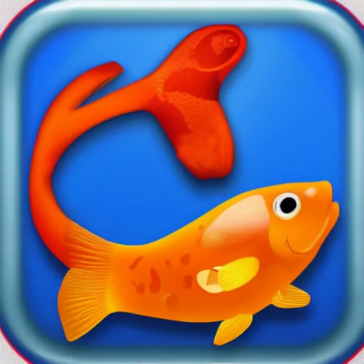 Image similar to web browser icon with a goldfish