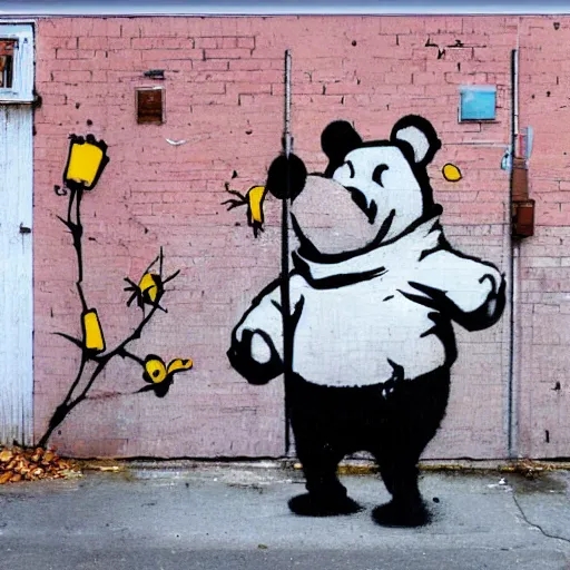 Image similar to pooh by banksy
