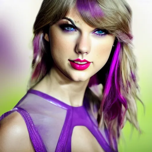 Prompt: purple Taylor Swift made of purple