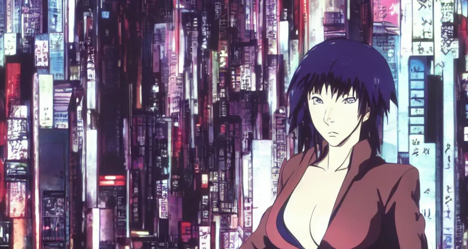 Image similar to Coherence. Screenshot from an episode of the anime 'Ghost in the shell: Stand Alone Complex' (2003). Produced by 'Production I.G'. Original manga by Masamune Shirow. Art direction by Kazuki Higashiji and Yuusuke Takeda.