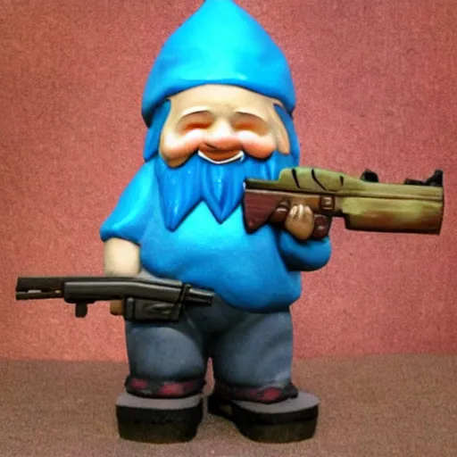 Prompt: gnome with ak-47