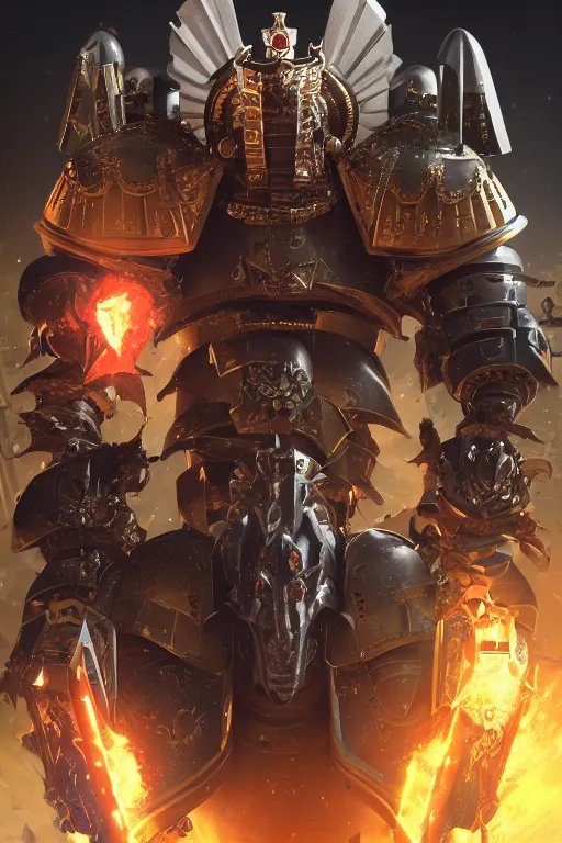 Image similar to queen portrait heros warhammer 4 0 k horus heresy fanart - the primarchs emperor by johannes helgeson animated with vfx concept artist & illustrator global illumination ray tracing hdr fanart arstation zbrush central hardmesh 8 k octane renderer comics stylized