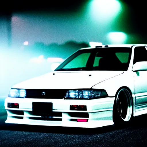 Prompt: a car JZX90 turbo at illegal car meet, Saitama prefecture, city midnight mist lights, cinematic color, photorealistic, highly detailed, 200MM