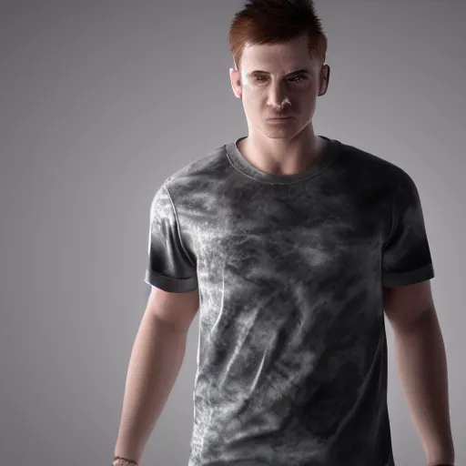 Image similar to new stable diffusion tee shirt, studio photography realistic render.