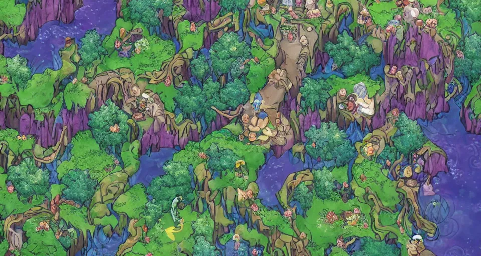 Image similar to Enchanted and magic forest, from Final fantasy