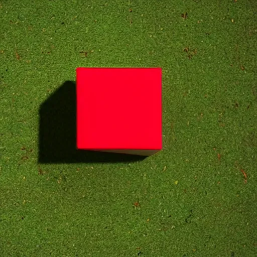 Image similar to a blue cube on top of a red cube on top of a green cube