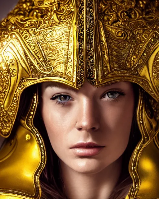 Prompt: gouache portrait of woman in shining golden armor, high production value, intricate details, high resolution, hdr, high definition, masterpiece, realistic, ultrarealistic, highly detailed, hd, sharp focus, non blurry, sharp, smooth