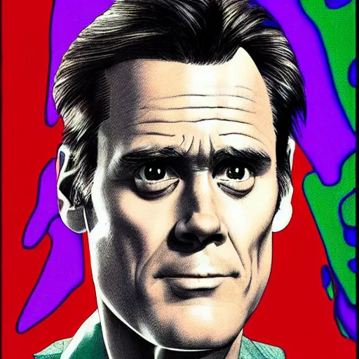 Image similar to “ jim carrey retro minimalist portrait by jean giraud, moebius starwatcher comic, sharp, smooth face, 8 k ”