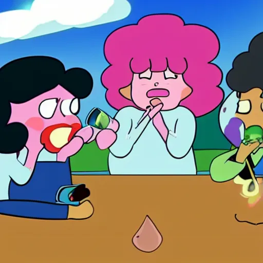 Prompt: steven universe smoking a joint