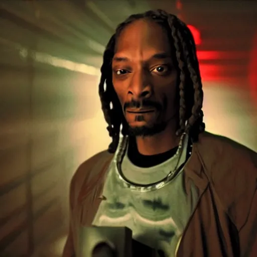 Image similar to movie still of snoop dog cyborg, cinematic composition, cinematic light, criterion collection, by edgar wright