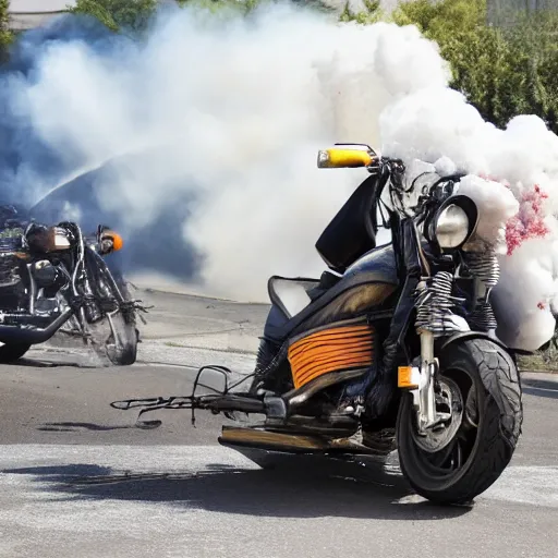 Image similar to motorcycle blowing up