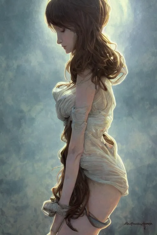 Image similar to malnourished cottagecore anorexic Ariana Grande , unhealthy skinny, sad and unhealthy, intricate, elegant, highly detailed, digital painting, artstation, concept art, smooth, sharp, focus, illustration, art by artgerm and greg rutkowski and alphonse mucha