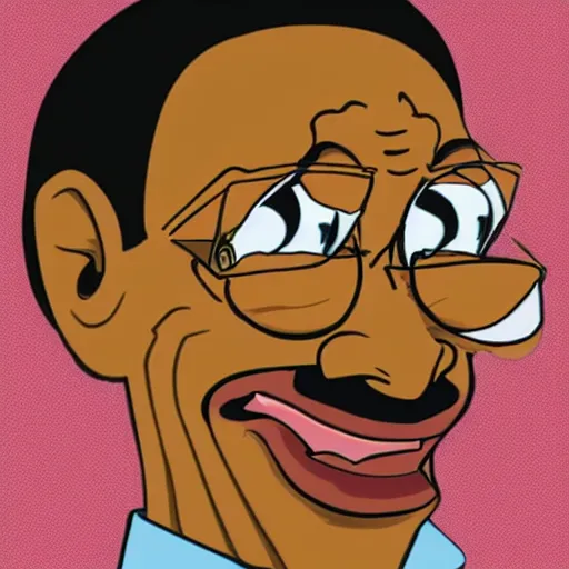 Image similar to Cartoon caricature of Gus Fring, silly