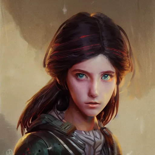 Image similar to teslapunk mimic teen girl, digital artwork by greg rutkowski and hiroriko araki