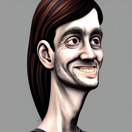 Image similar to person with bulging eyes and an elongated neck, caricature, illustrated by tom richmond, trending on artstation, artstation caricature, 4 k, 8 k