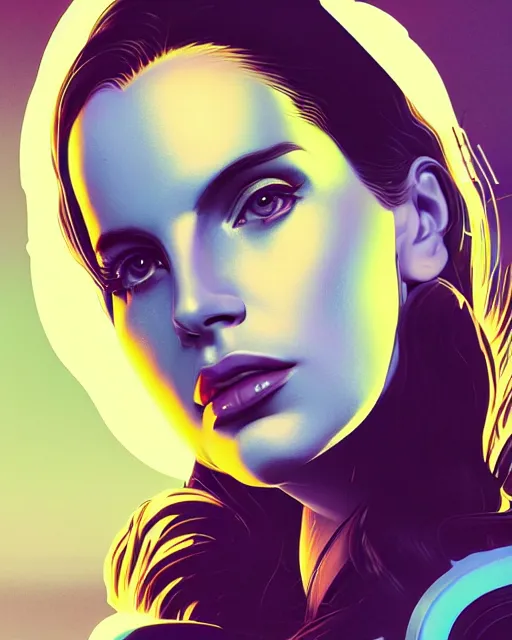 Image similar to portrait of lana del rey as a cyborg. intricate abstract. intricate artwork. by tooth wu, wlop, beeple, dan mumford. octane render, trending on artstation, greg rutkowski very coherent symmetrical artwork. cinematic, hyper realism, high detail, octane render, 8 k, iridescent accents