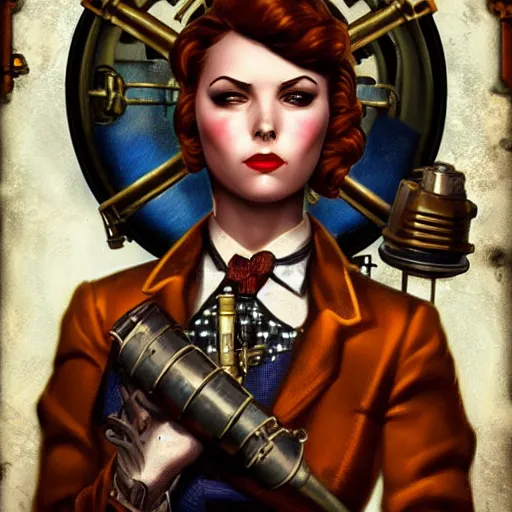 Image similar to Lofi Steampunk Bioshock portrait, Pixar style, by Tristan Eaton Stanley Artgerm and Tom Bagshaw.