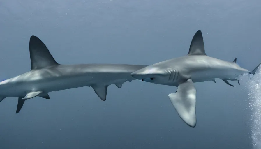 Prompt: james cameron movie about a white pointer shark