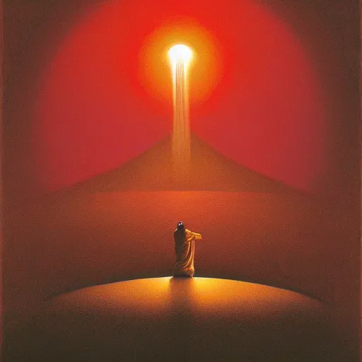 Prompt: a monk screams once he reaches the same enlightenment as the buddha, by gerard grom, zdzislaw beksinski and ansel adams, 4 k artstation