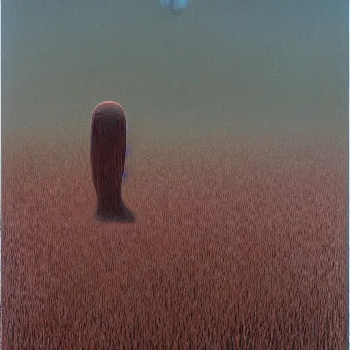 Image similar to New detailed artwork by Zdzisław Beksiński in the year 2022, oil on canvas