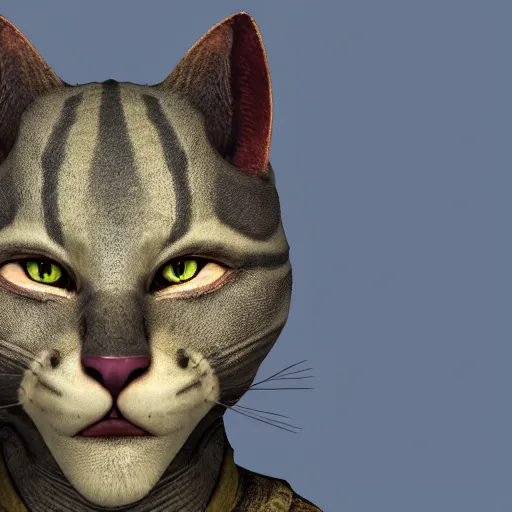 Prompt: professional photo of an female khajiit, real, high definition, 4k