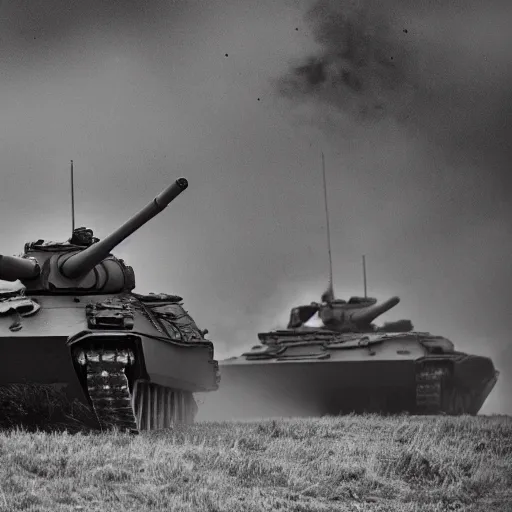 Prompt: British mercenaries wearing grey body armor hiding from a Russian tank, photo by Adam Ferguson, Pulitzer Winning, cinematic composition, breathtaking, modern, 2022