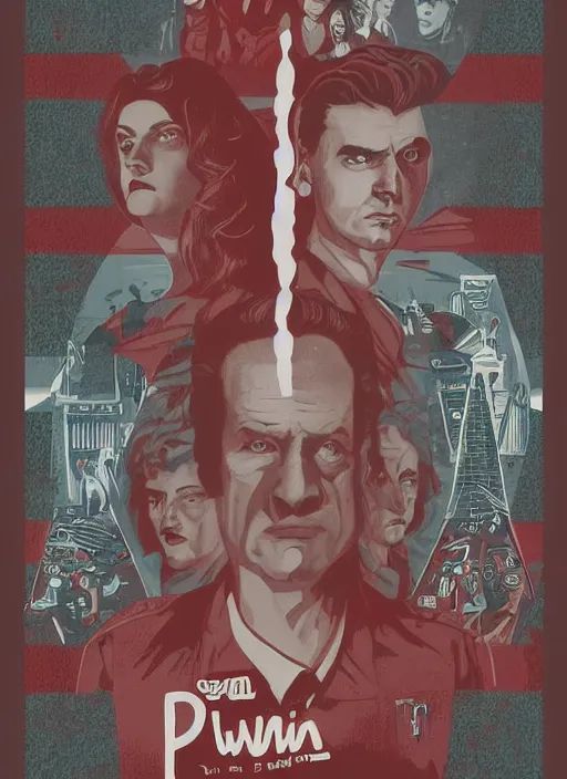 Image similar to twin peaks movie poster art by daniel danger