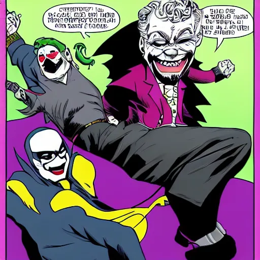 Image similar to grandma joker fighting batman