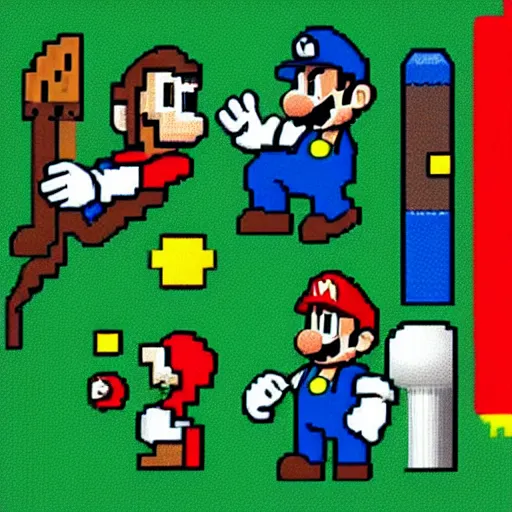 Prompt: a mix of Super Mario Bros and JesusChrist