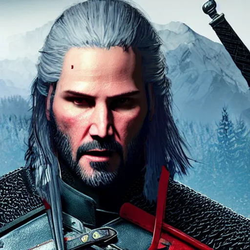 Prompt: of keanu reeves in the witcher 3 as the bard, unreal engine 5 4 k, hyperdetailed, photo realistic