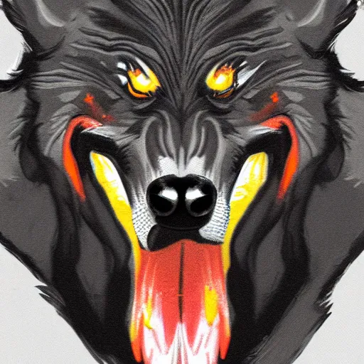 Prompt: rottweiler werewolf, concept art