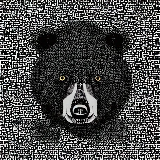 Image similar to autostereogram concealing a secret image of a bear