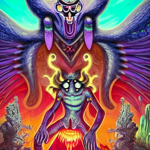 Image similar to A centered chest up portrait of a psychedelic godlike mothman with giant mandala wings smoking a hand-rolled cigarette smoking heavily , magic mushroom village in background , award winning. superb resolution. in the art style of junji Ito and greg rutkowski . Detailed Mushroom city in background. Hyper realistic anime. Perfect art. Dalle2