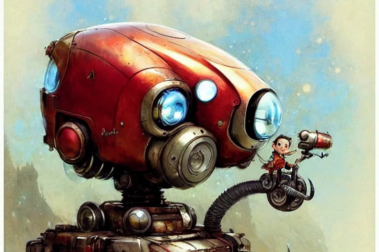 Image similar to adventurer ( ( ( ( ( 1 9 5 0 s retro future robot mouse explorer vehical. muted colors. ) ) ) ) ) by jean baptiste monge!!!!!!!!!!!!!!!!!!!!!!!!! chrome red