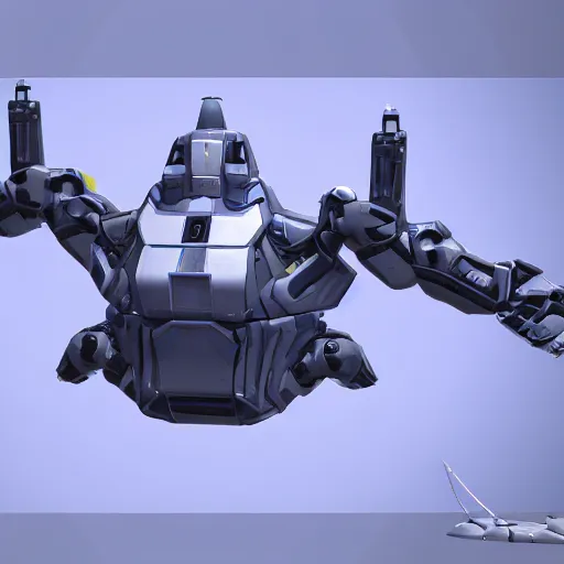 Image similar to hard surface, robotic platform, based on realistic low poly convex shape, 6 claws, symmetric, unreal engine