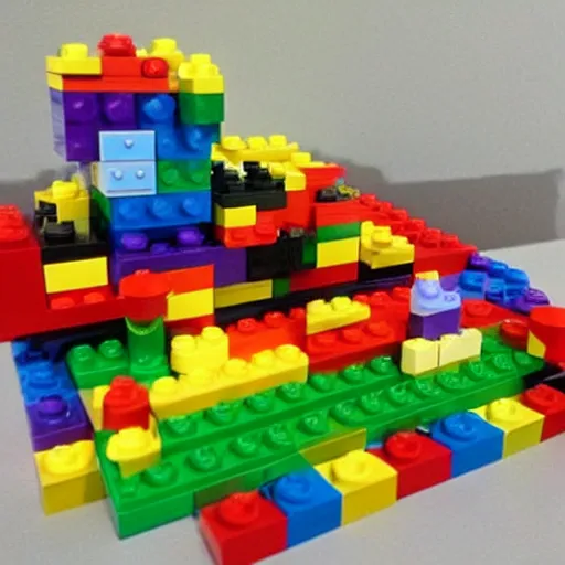 Image similar to “ so long gay bowser, scene constructed in lego blocks. ”