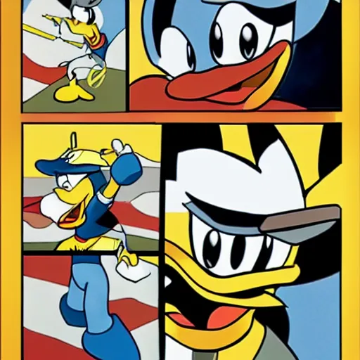 Image similar to Donald Duck as Hawkeye