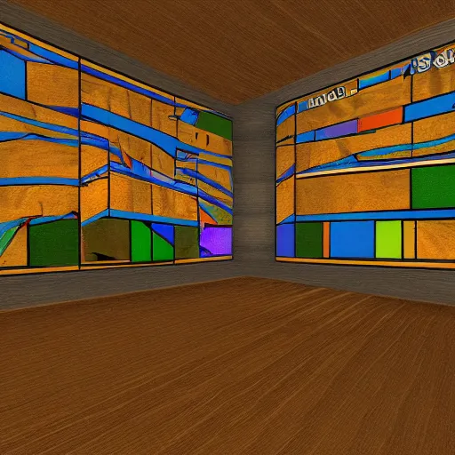 Image similar to virtual art museum, net art, ps 1 graphics, prerendered graphics, # screenshotsaturday